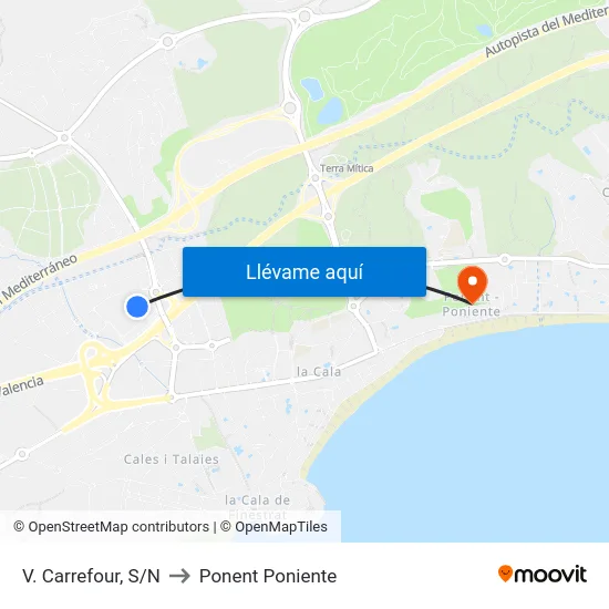 V. Carrefour, S/N to Ponent Poniente map
