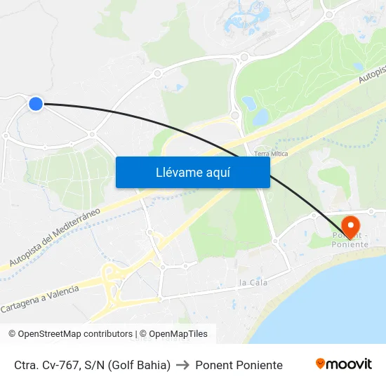 Ctra. Cv-767, S/N (Golf Bahia) to Ponent Poniente map