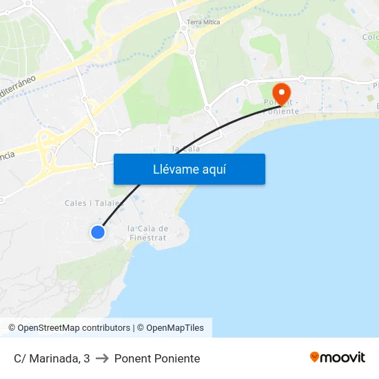C/ Marinada, 3 to Ponent Poniente map