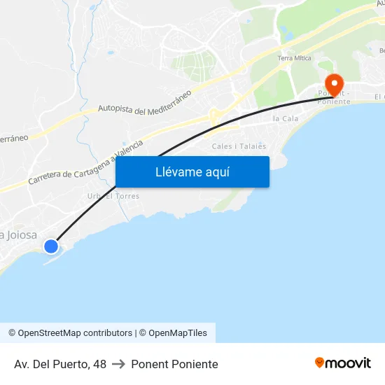 Av. Del Puerto, 48 to Ponent Poniente map