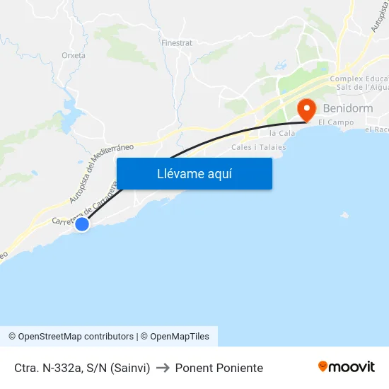 Ctra. N-332a, S/N (Sainvi) to Ponent Poniente map