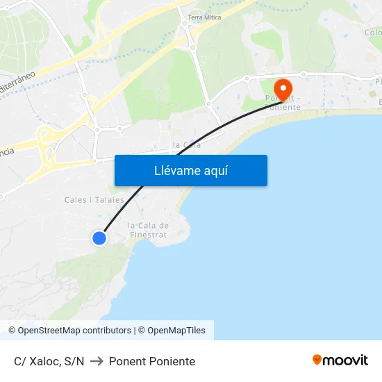 C/ Xaloc, S/N to Ponent Poniente map