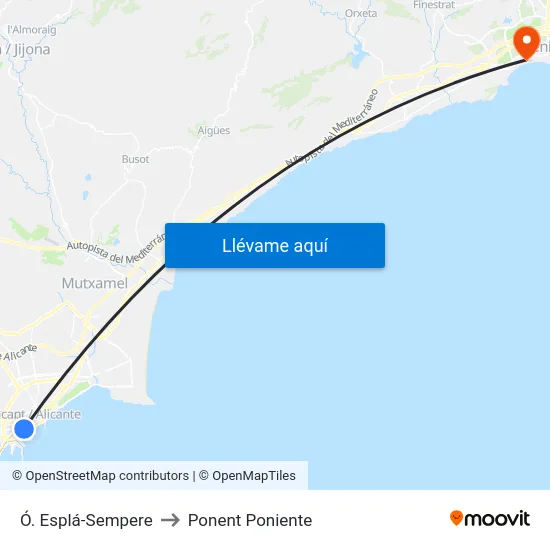 Ó. Esplá-Sempere to Ponent Poniente map