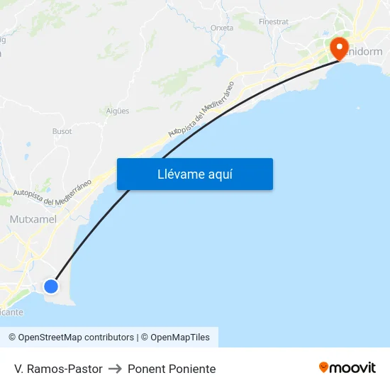 V. Ramos-Pastor to Ponent Poniente map