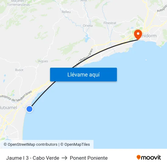 Jaume I 3 - Cabo Verde to Ponent Poniente map