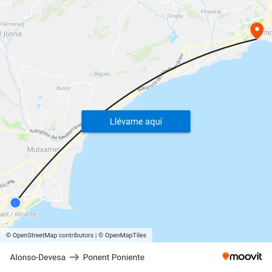 Alonso-Devesa to Ponent Poniente map