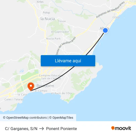C/ Garganes, S/N to Ponent Poniente map