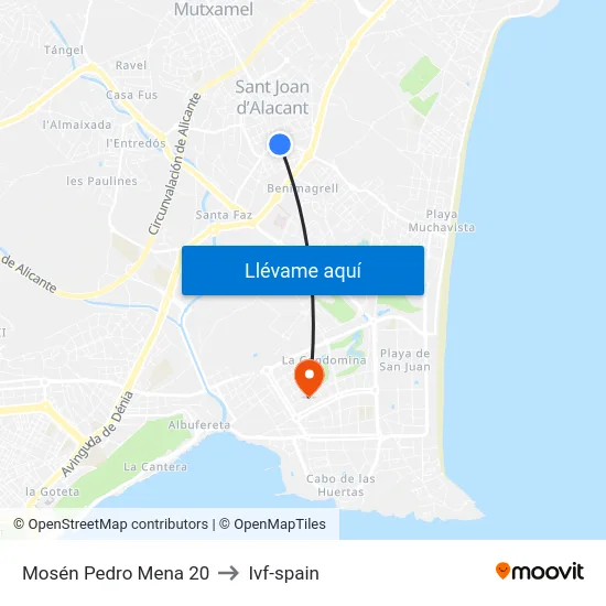 Mosén Pedro Mena 20 to Ivf-spain map