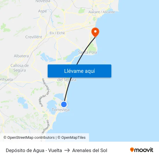 Depósito de Agua - Vuelta to Arenales del Sol map