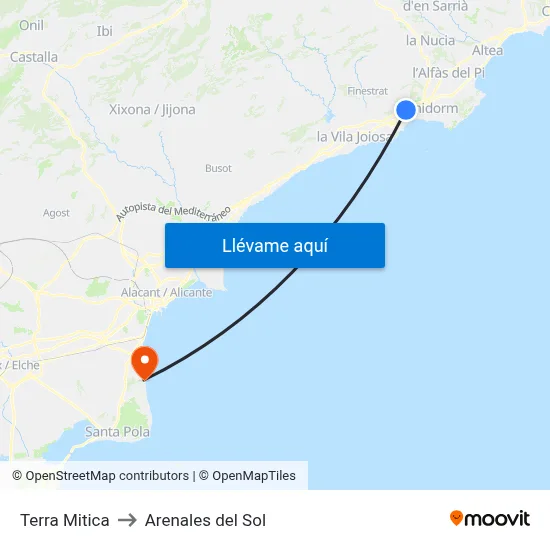 Terra Mitica to Arenales del Sol map
