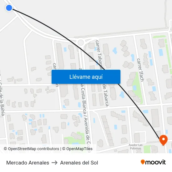 Mercado Arenales to Arenales del Sol map