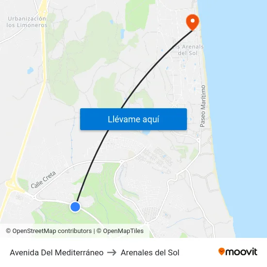 Avenida Del Mediterráneo to Arenales del Sol map