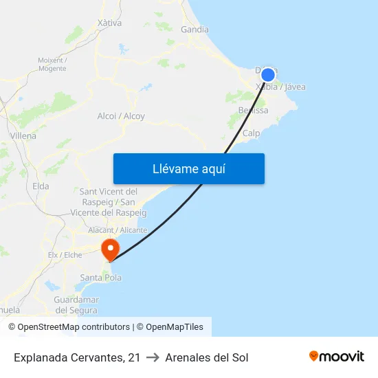 Explanada Cervantes, 21 to Arenales del Sol map