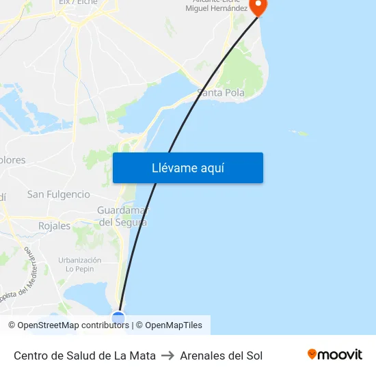 Centro de Salud de La Mata to Arenales del Sol map