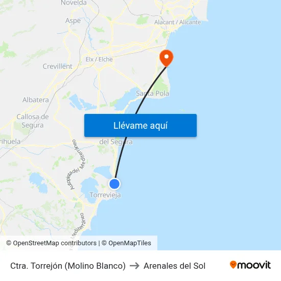 Ctra. Torrejón (Molino Blanco) to Arenales del Sol map