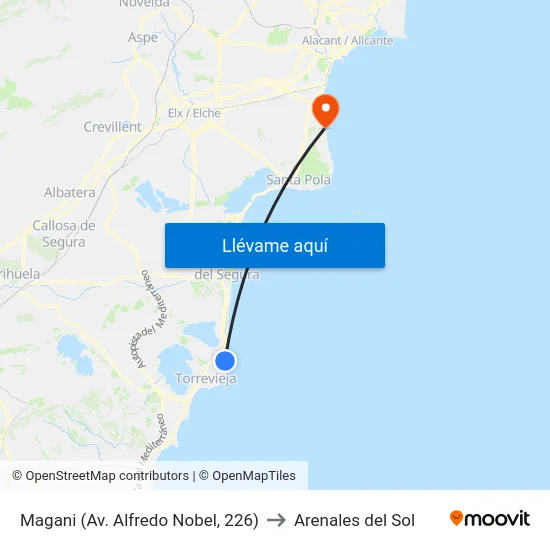 Magani (Av. Alfredo Nobel, 226) to Arenales del Sol map