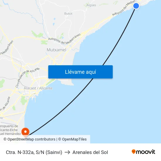 Ctra. N-332a, S/N (Sainvi) to Arenales del Sol map