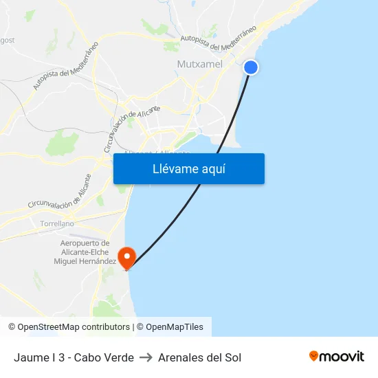 Jaume I 3 - Cabo Verde to Arenales del Sol map