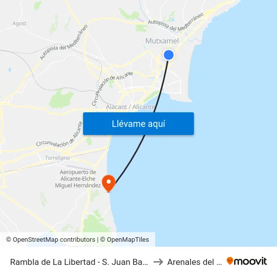 Rambla de La Libertad - S. Juan Bautista to Arenales del Sol map