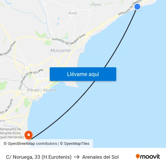 C/ Noruega, 33 (H.Eurotenis) to Arenales del Sol map