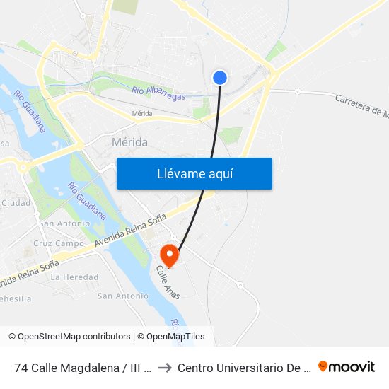 74 Calle Magdalena / III Milenio to Centro Universitario De Mérida map