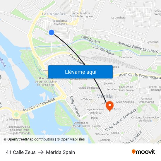41 Calle Zeus to Mérida Spain map