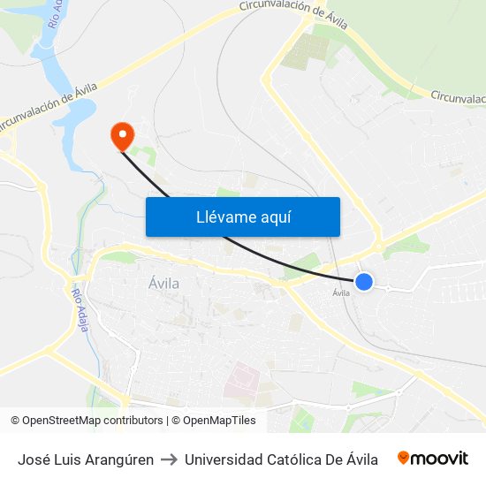 José Luis Arangúren to Universidad Católica De Ávila map