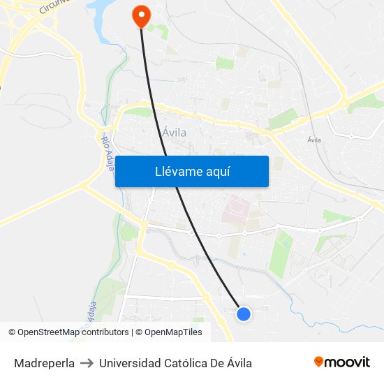 Madreperla to Universidad Católica De Ávila map