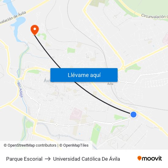 Parque Escorial to Universidad Católica De Ávila map