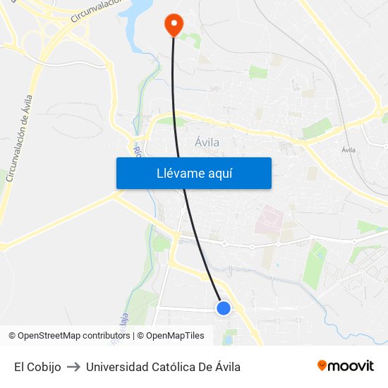 El Cobijo to Universidad Católica De Ávila map