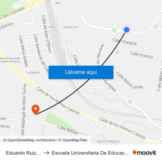 Eduardo Ruiz Ayúcar to Escuela Universitaria De Educación Y Turismo map