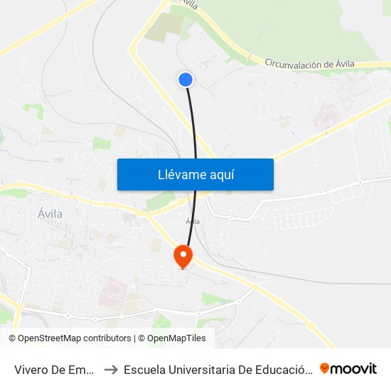 Vivero De Empresas to Escuela Universitaria De Educación Y Turismo map