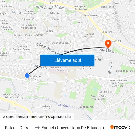 Rafaela De Antonio to Escuela Universitaria De Educación Y Turismo map