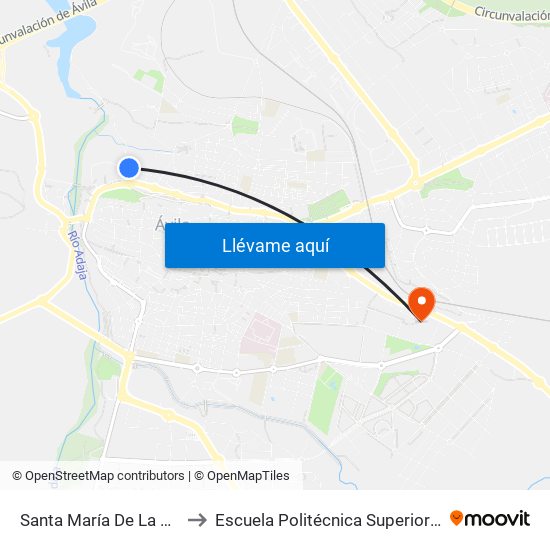 Santa María De La Cabeza to Escuela Politécnica Superior De Ávila map