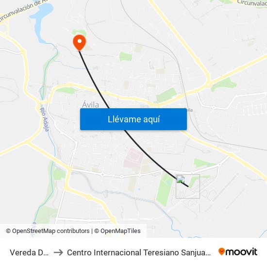 Vereda De Las Mozas to Centro Internacional Teresiano Sanjuanista (Cites) - ""Universidad De La Mística"" map