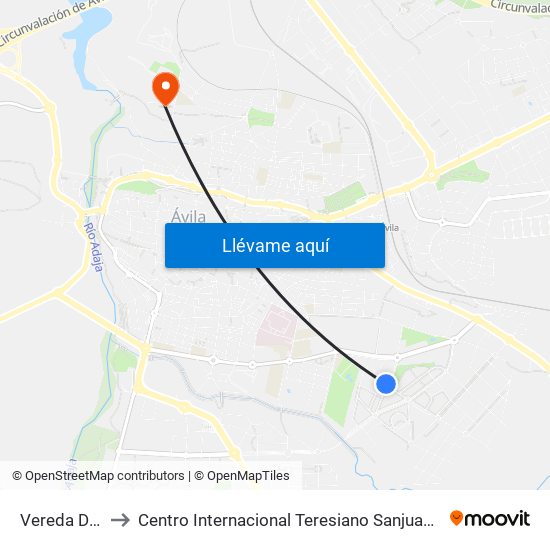 Vereda De Las Mozas to Centro Internacional Teresiano Sanjuanista (Cites) - ""Universidad De La Mística"" map