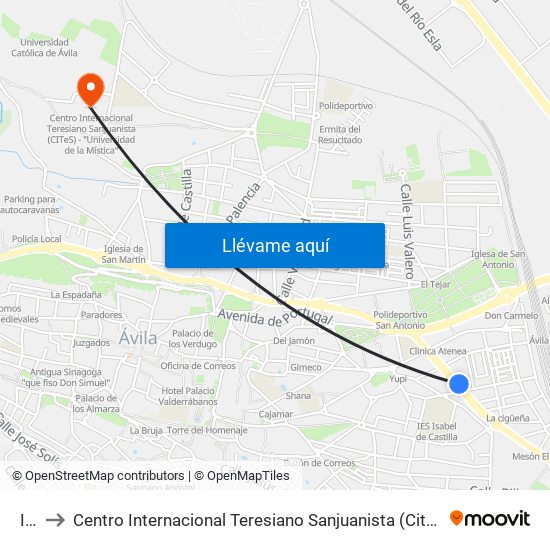 Icm to Centro Internacional Teresiano Sanjuanista (Cites) - ""Universidad De La Mística"" map