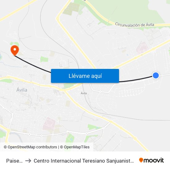 Paises Bajos to Centro Internacional Teresiano Sanjuanista (Cites) - ""Universidad De La Mística"" map