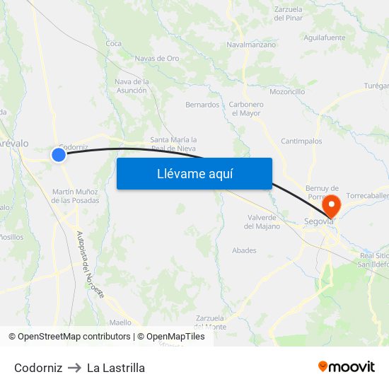 Codorniz to La Lastrilla map