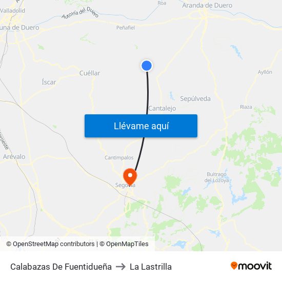 Calabazas De Fuentidueña to La Lastrilla map