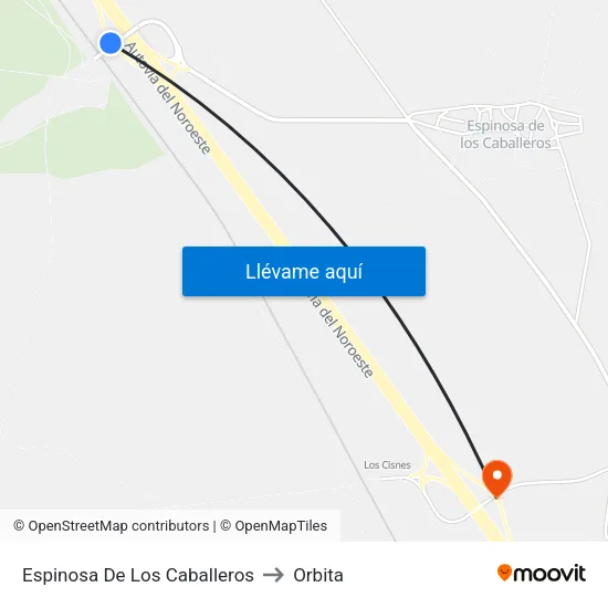 Espinosa De Los Caballeros to Orbita map