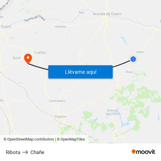 Ribota to Chañe map