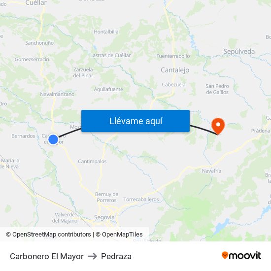 Carbonero El Mayor to Pedraza map