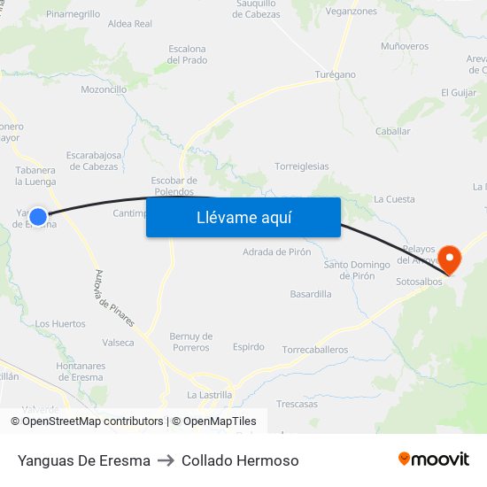 Yanguas De Eresma to Collado Hermoso map