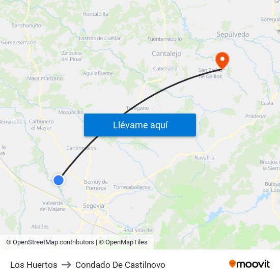 Los Huertos to Condado De Castilnovo map