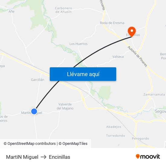 Martí­N Miguel to Encinillas map