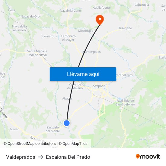 Valdeprados to Escalona Del Prado map