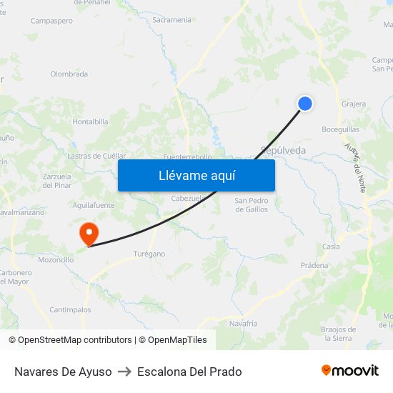 Navares De Ayuso to Escalona Del Prado map