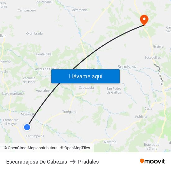 Escarabajosa De Cabezas to Pradales map