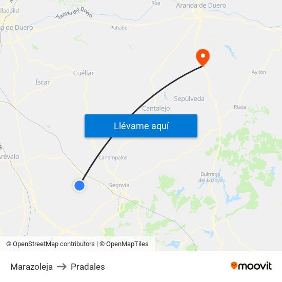 Marazoleja to Pradales map